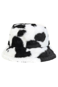 Cow Print Fur Hat